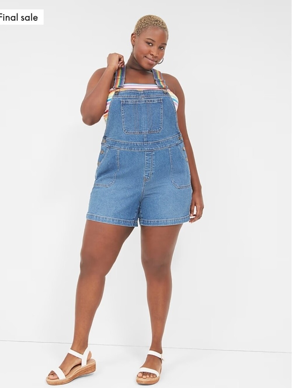 Lanr Bryant HomePride Boyfriend Short Denim Overall Size 20